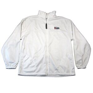 Vtg Team USA Olympic Committee Track Jacket Mens XL White Full Zip Made in‎ USA